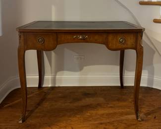 Henredon Writing Desk with Leather Top and Cabriole Legs. Photo 1 of 6.