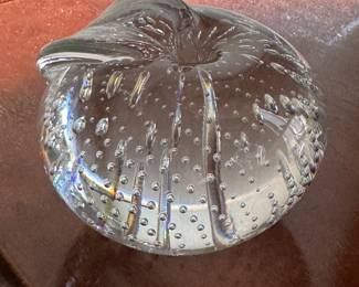 Steuben Crystal Bubble Glass Apple.