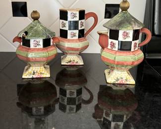 Mackenzie-Childs Creamer, Sugar and Mug.