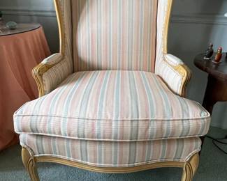 Hickory Kay Lyn French Provincial Wing Back Chair. Measures 28" W x 34" D. Photo 1 of 5.