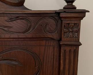 Antique Hand-Carved French Queen Size Bed Frame. Photo 3 of 4.