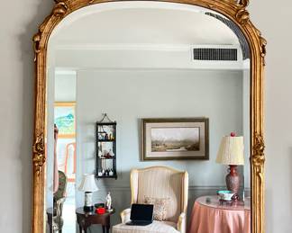 Vintage Ornate Gilt Mirror. Measures 26" W x 43" H. Photo 1 of 2.