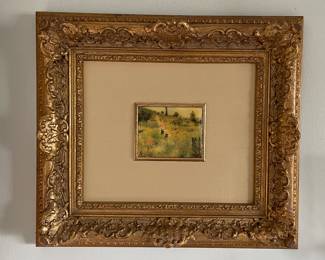 Oil on Porcelain Tile. Measures 17" x 15" Including Frame. Photo 1 of 2.