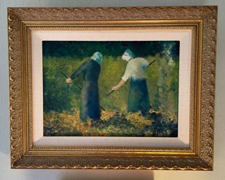 Untiled, Oil on Canvas. Aline Jarke. Signed By Artist. Measures 13" x 9" ; 19" x 15" Including Frame.