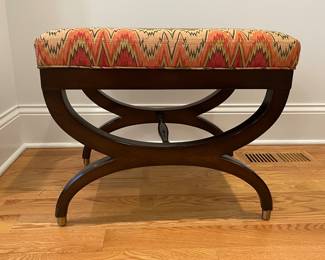 Pair of Scott Arthur Yerkey Furniture Lee Jofa Karsa Flamestitch Fall Upholstered Benches. Each Measures 24" x 17" x 20" H. Photo 1 of 4.