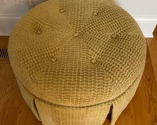 Upholstered Ottoman with Skirt. Measures 25" D x 16.5" H. Photo 2 of 3.
