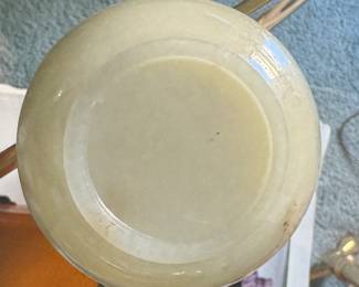 Carved Jade Ink Box on Stand. "10,000 Symbol." Measures 3" D x 2" H. Photo 2 of 2.