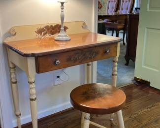 HITCHCOCK WRITING TABLE AND STOOL