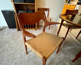 1960's Danish Teak Dining Chair & Table Set by Niels Otto Moller