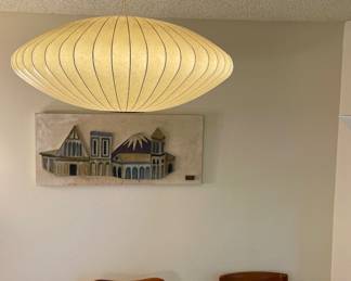 Original Saucer Bubble Pendant Lamp designed by George Nelson for Herman Miller.