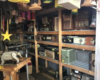 Vintage tube radios,phonographs,typewriters,reel to reel, telephones, slide projectors, movie projectors, adding machines