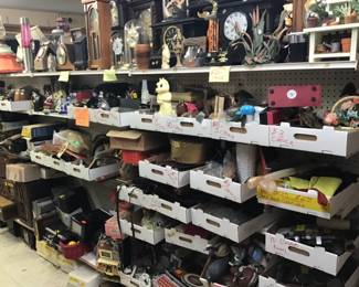 Boxes of clocks and parts