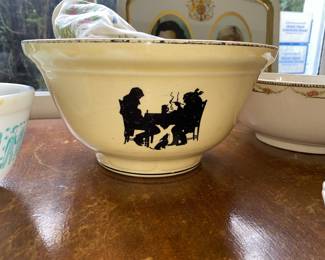 1930's Crooksville Pantry Bak-in Silhouette Bowl