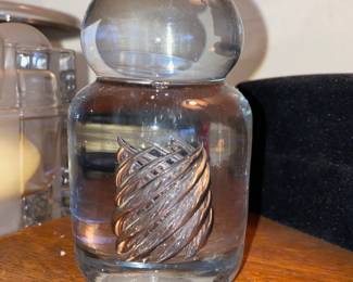  Blenko Clear Glass Air Swirl Paper Weight