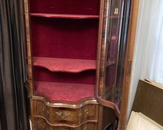 French Style Burl Wood Vitrine