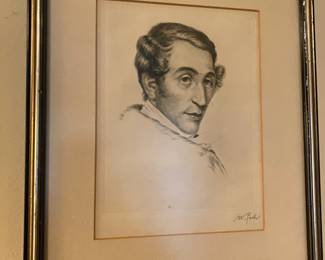 Carl Maria von Weber Composer Framed Etching by Wilhelm Pech