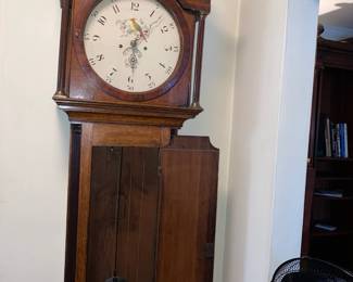 Mahogany Grandfather Clock with Bird Design