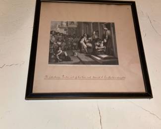 1833 Etching Print "The Industrious 'Prentice out of his Time and Married to his Master's Daughter"