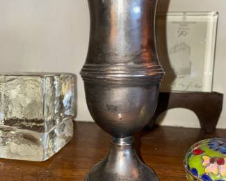 Silver Tone Judaica Kiddush Cup/Goblet