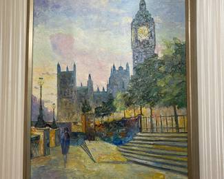 Framed Oil Painting - Big Ben London