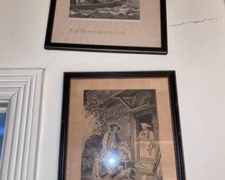 18th Century Etching Print "The Idle Prentice Turnd Away and Sent to Sea" , 18th Century Print "The Good Father" by Sigmund Freudenberger