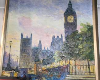 Framed Oil Painting - Big Ben London 