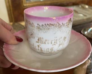 German Merry Christmas Children's Tea Cup & Saucer