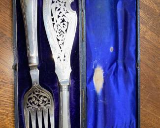 Ornate Victorian Fish Serving Set
