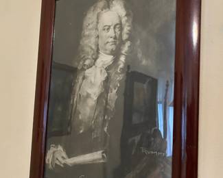 Portrait of George Friedric Handel Composer Print Signed by Trumpf 