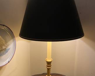 Candlestick Lamp with Black Shade