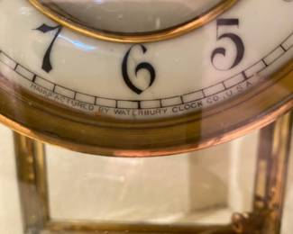 1910 Waterbury Crystal Regulator Brass/Glass Mantle Clock