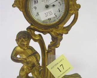 ART NOUVEAU GILT BRONZE CLOCK