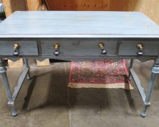 AS IS EDWARDIAN PAINTED DESK.  MISSING THE STRETCHER