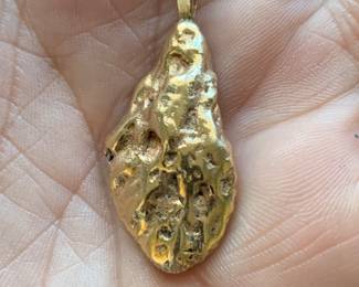 Awesome Vintage 14K Gold Nugget Pendant