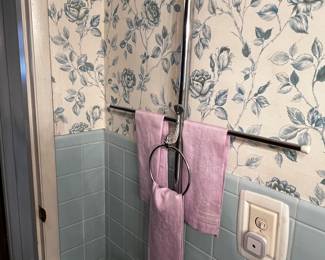 Vintage chrome towel rack- $75