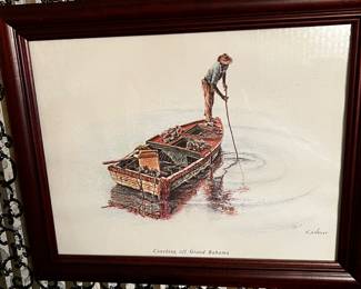 George Vaklev Vintage Lithographs Set Of 7 Nassau Grand Bahama & Out Islands- $95, $15 each