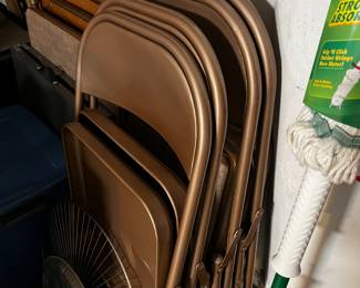 Metal folding chairs, - $5 each 
Card tables $10–$15