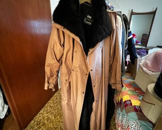 London Fog Women's trench and fur coat, size XL- $175