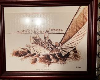 George Vaklev Vintage Lithographs Set Of 7 Nassau Grand Bahama & Out Islands- $95, $15 each