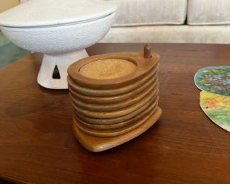 Mid-century modern coaster set - $15