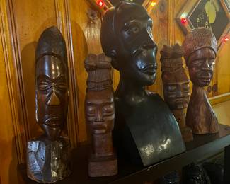 Wood carved busts, $25-$95
