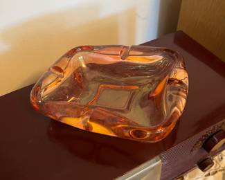 Vintage glass ashtray - $15