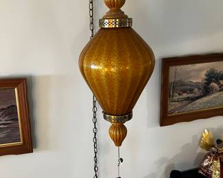 SOLD Vintage swag lamp- $50