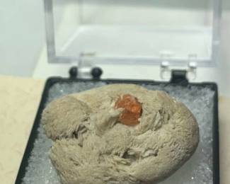 Spessartine on Albite - Little Three Mine CA.