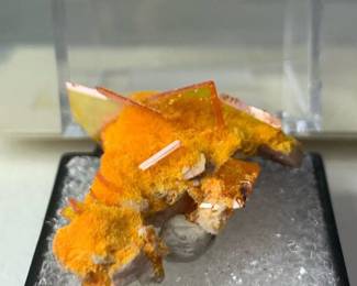 Wulfenite with Mimetite - Jobes Shaft, Rowley Mine AZ.