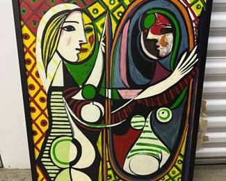 FTH124- Girl Before A Mirror Painting On Canvas