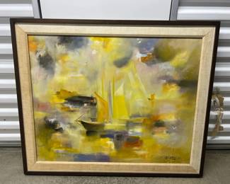 FTH119- Painting On Canvas Silent Harbor By Artist Dietrich