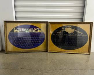 FTH019- (2) Ornate Quarter Dollar Frames Without Quarters 