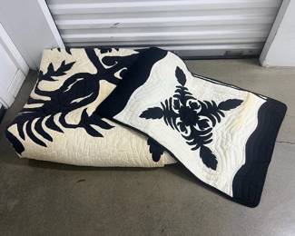 FTH024- Hawaiian Print Queen Quilt Set 