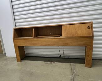 FTH445- Vintage Mid Century Modern Wooden Headboard 